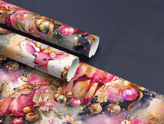 Reindeer Christmas Wrapping Paper | Premium Design