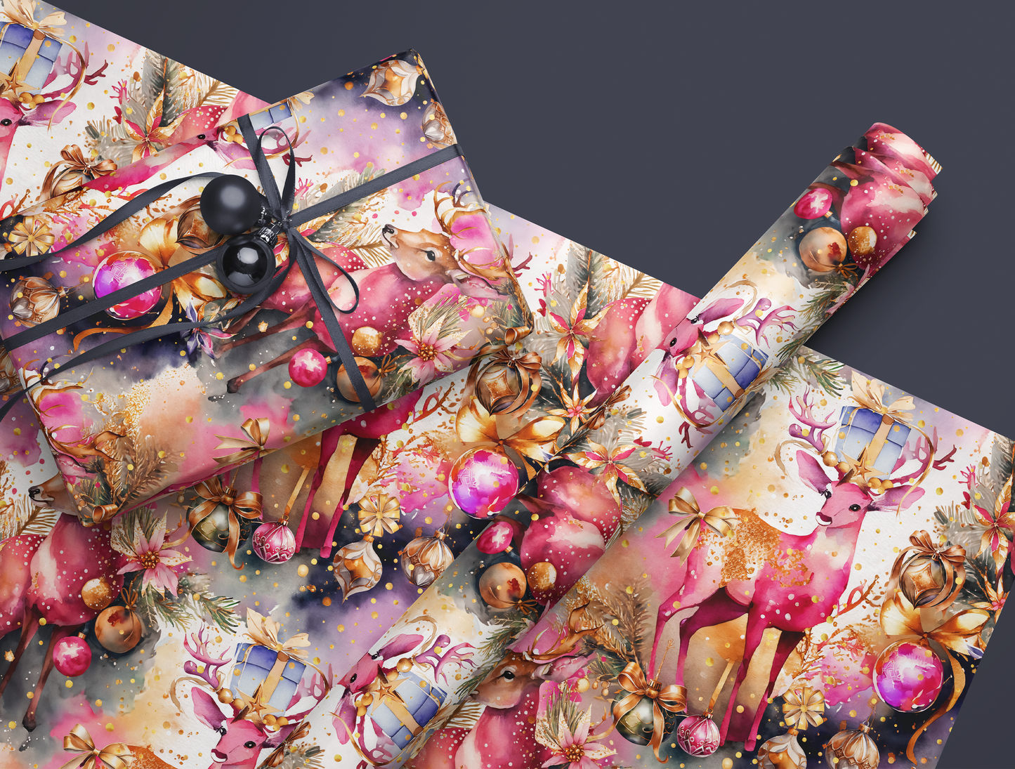 Reindeer Christmas Wrapping Paper | Premium Design