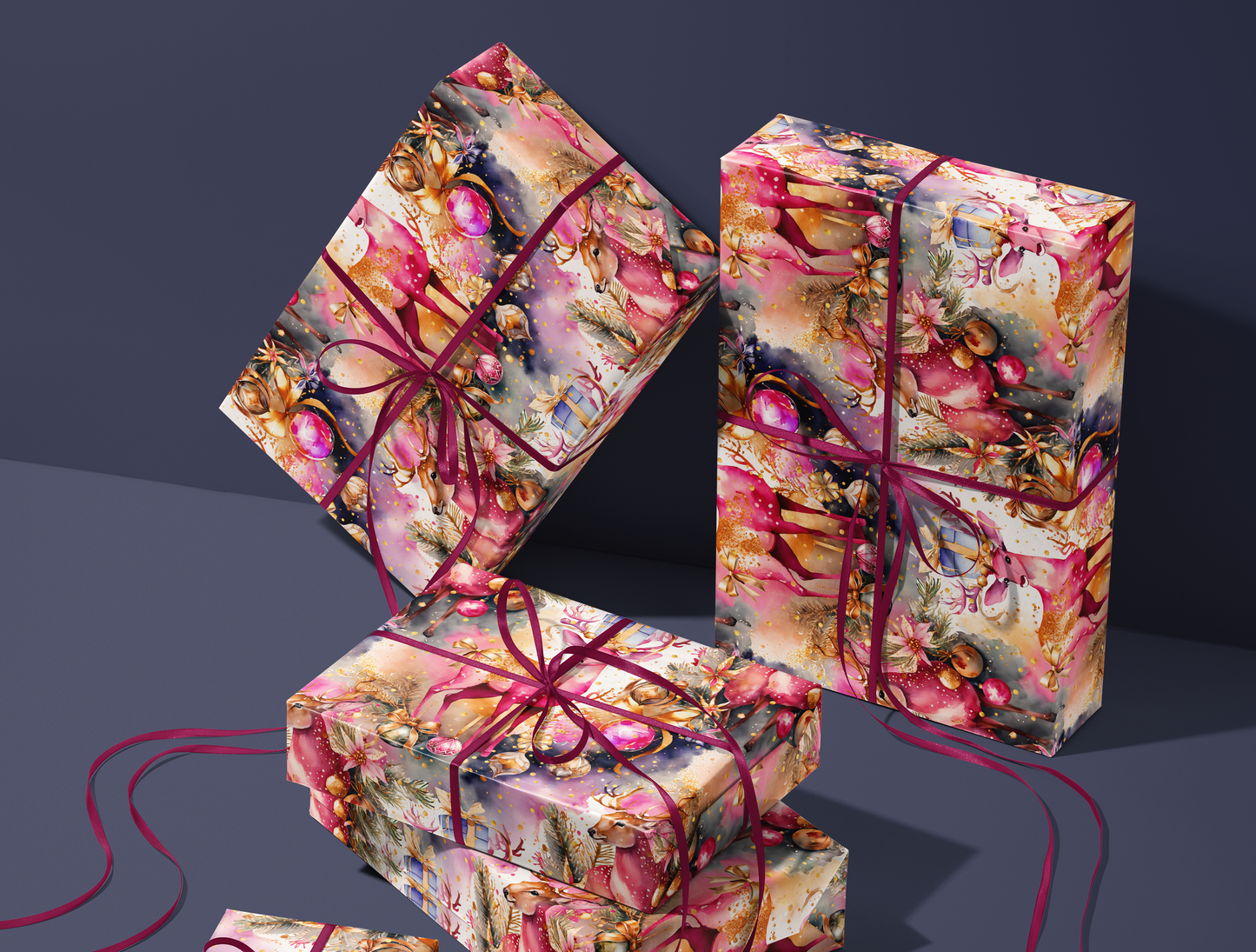 Reindeer Christmas Wrapping Paper | Premium Design