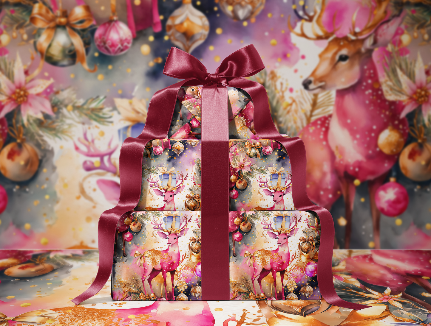 Reindeer Christmas Wrapping Paper | Premium Design