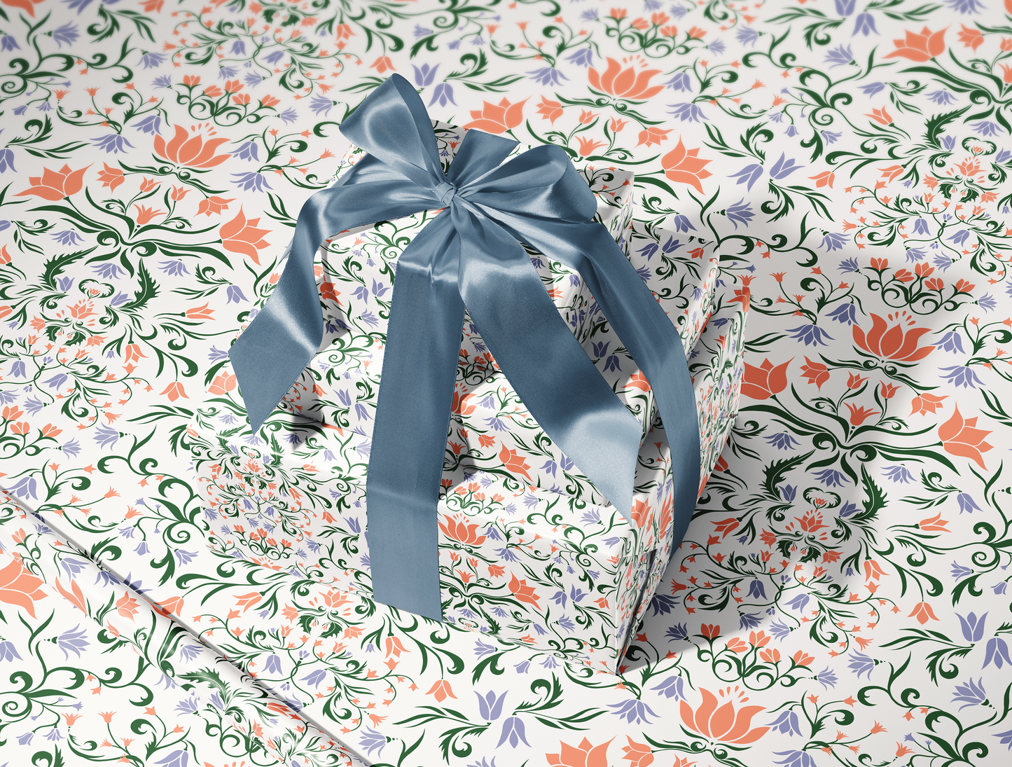 Botanical Bloom & Bell Floral Wrapping Paper | Soft Lavender
