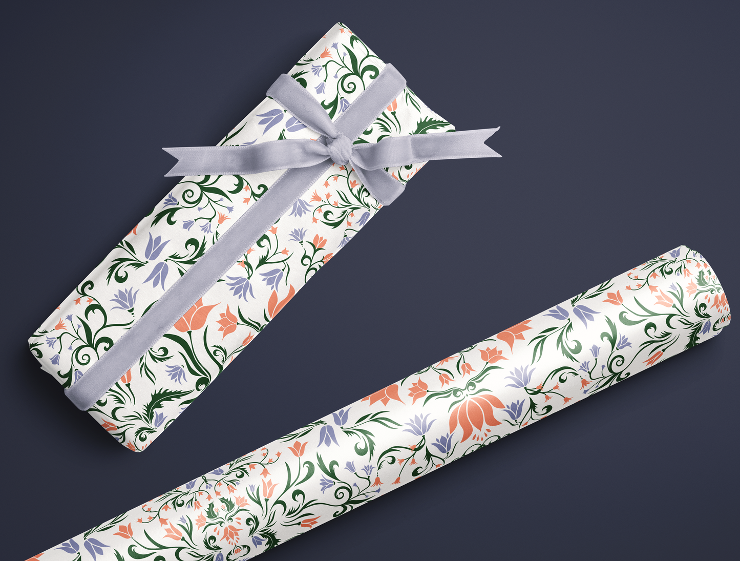 Botanical Bloom & Bell Floral Wrapping Paper | Soft Lavender