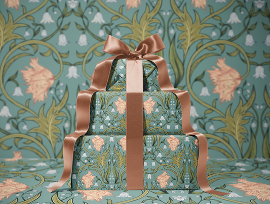 Valley Whispers Floral Wrapping Paper | Teal Verdigris