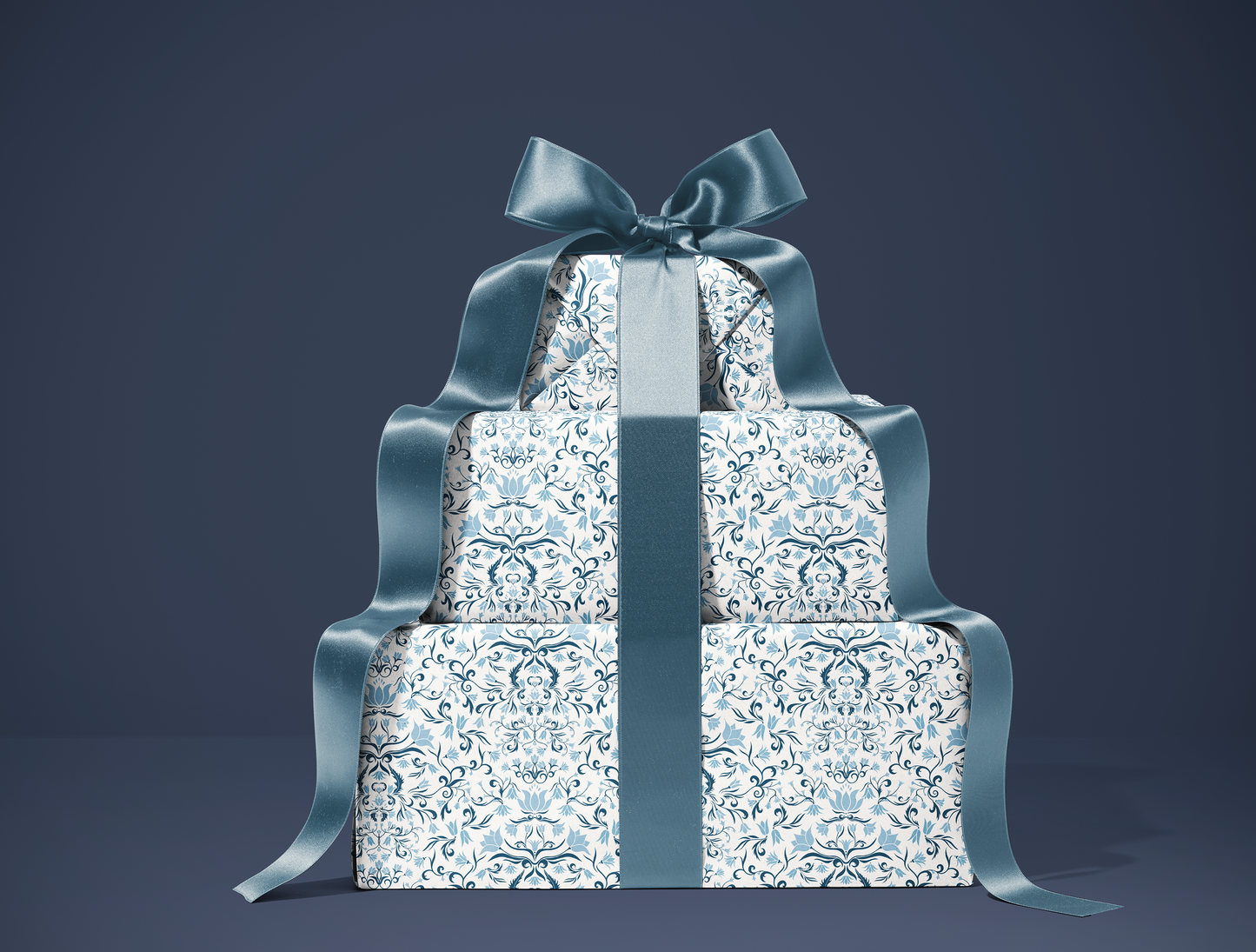 Botanical Bloom & Bell Floral Wrapping Paper | Soft Blue