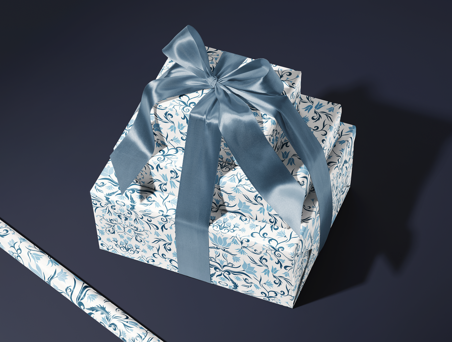 Botanical Bloom & Bell Floral Wrapping Paper | Soft Blue