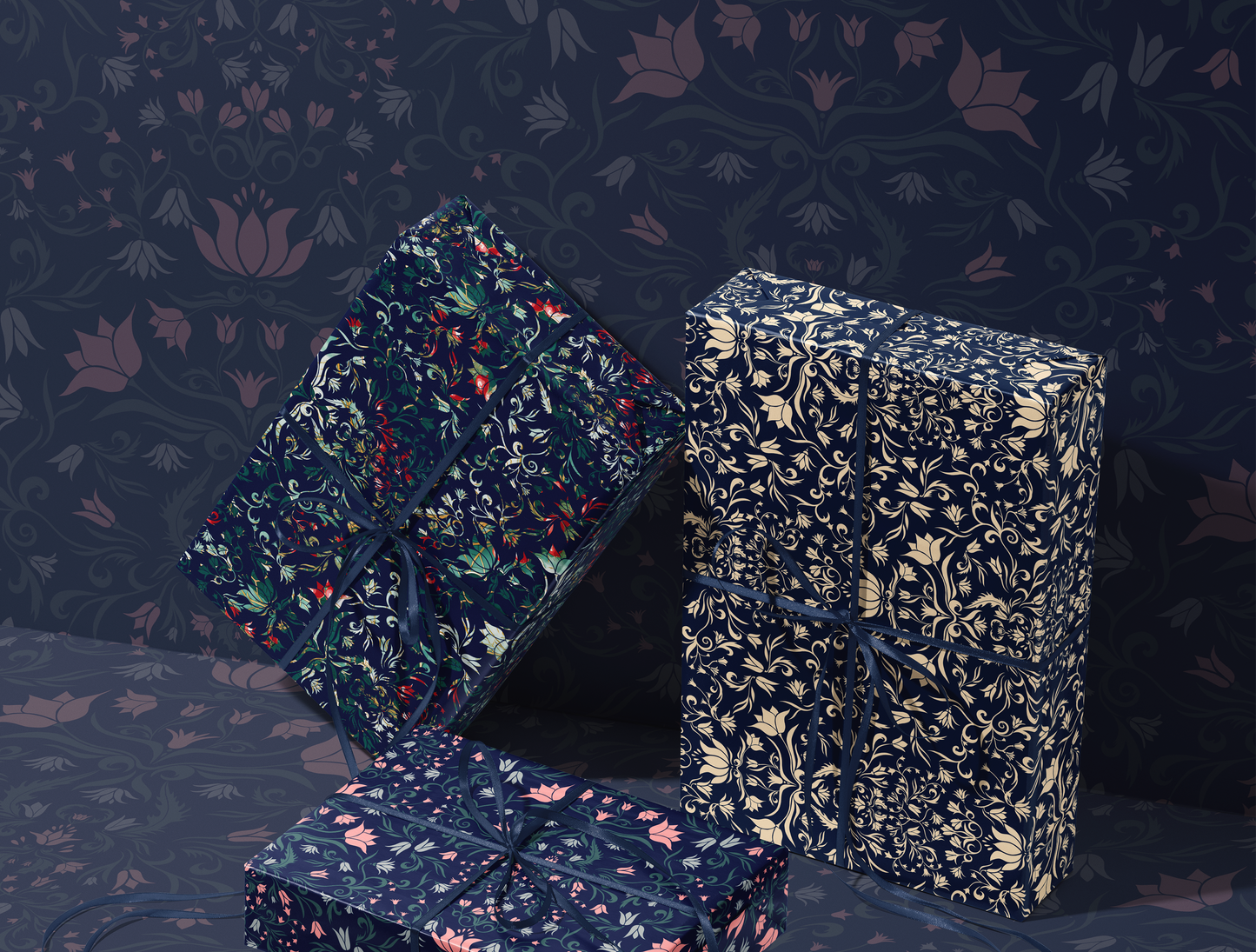 Botanical Bloom & Bell Floral Wrapping Paper | Special Christmas Edition